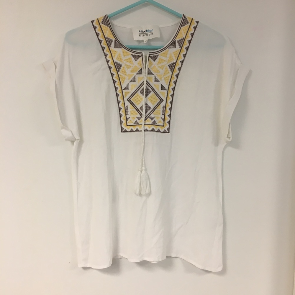 Alice Blue for Stitch Fix Embroidered top